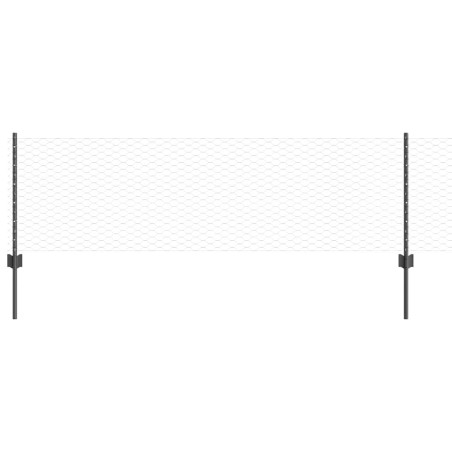 vidaXL Poste per Recinzione 5 pz U-Channel Grigio 60 cm Acciaio