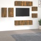 Set Mobili Porta TV 8pz Rovere Fumo in Legno Multistrato Set Mobili Porta TV 8pz Rovere Fumo in Legno Multistrato
