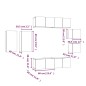 Set Mobili Porta TV 8pz Rovere Fumo in Legno Multistrato Set Mobili Porta TV 8pz Rovere Fumo in Legno Multistrato