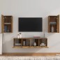 Set di Mobili Porta TV 4 pz Rovere Fumo in Legno Multistrato Set di Mobili Porta TV 4 pz Rovere Fumo in Legno Multistrato