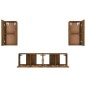 Set di Mobili Porta TV 4 pz Rovere Fumo in Legno Multistrato Set di Mobili Porta TV 4 pz Rovere Fumo in Legno Multistrato