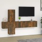 Set di Mobili Porta TV 5 pz Rovere Fumo in Legno Multistrato Set di Mobili Porta TV 5 pz Rovere Fumo in Legno Multistrato