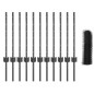 Pali di Recinzione vidaXL 11 pz U-Channel Grigio 60 cm Acciaio