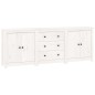Credenza Bianca 210x35x80 cm in Legno Massello di Pino Credenza Bianca 210x35x80 cm in Legno Massello di Pino