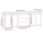 Credenza Bianca 210x35x80 cm in Legno Massello di Pino Credenza Bianca 210x35x80 cm in Legno Massello di Pino
