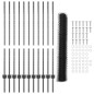 vidaXL Set Recinzione da Giardino Set di 2 Grigio Metallo Grande