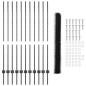 Posti da Recinzione vidaXL 22 pz U-Channel Grigi 140 cm Acciaio