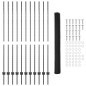 Posti per Recinto vidaXL 22 pz U-Channel Grigio 160 cm Acciaio