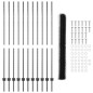 Pali di recinzione vidaXL 22 pcs U-Channel Grigio 160 cm Acciaio