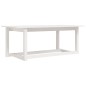 Tavolino da Salotto Bianco 110x55x45 cm Legno Massello di Pino
