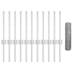 Posti per Recinzione vidaXL 11 pcs U-Channel 40 cm Acciaio Zincato