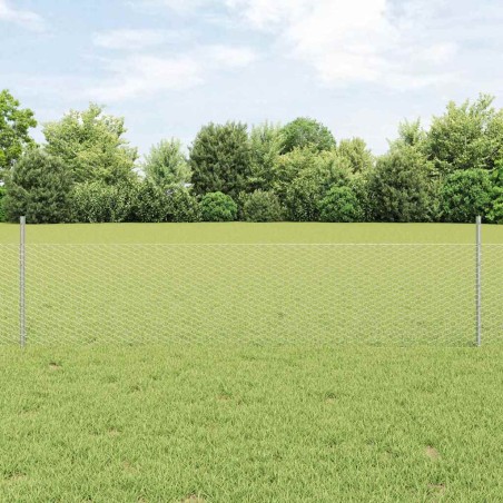 vidaXL Set di Recinzione Set di 2 Acciaio galvanizzato 25 x 0.5 m