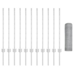 Posti per Recinzione vidaXL 11 pz U-Channel 80 cm Acciaio Zincato