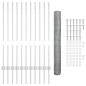vidaXL Recinzione Esagonale con 22 Postazioni U Argento 1x25 m Acciaio vidaXL Recinzione Esagonale con 22 Postazioni U Argento 1x25 m Acciaio