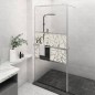 Parete Doccia con Mensola Cromo 80x195cm Vetro ESG e Alluminio Parete Doccia con Mensola Cromo 80x195cm Vetro ESG e Alluminio