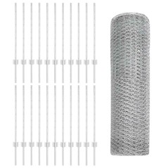 Pali per Recinzione vidaXL 11 pcs U-Channel 80 cm Acciaio Zincato