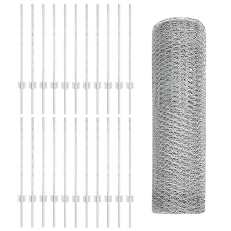 Pali per Recinzione vidaXL 11 pcs U-Channel 80 cm Acciaio Zincato