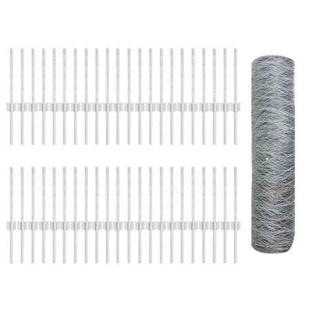 Posti per Recinzione vidaXL 11 pcs U-Channel 40 cm Acciaio Zincato