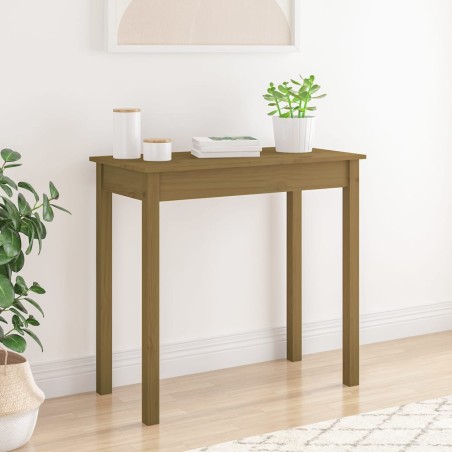 Tavolo Consolle Miele 80x40x75 cm in Legno Massello di Pino