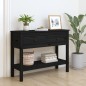 Tavolo Consolle Nero 100x35x75 cm in Legno Massello di Pino Tavolo Consolle Nero 100x35x75 cm in Legno Massello di Pino