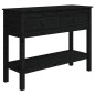 Tavolo Consolle Nero 100x35x75 cm in Legno Massello di Pino Tavolo Consolle Nero 100x35x75 cm in Legno Massello di Pino