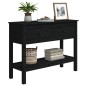 Tavolo Consolle Nero 100x35x75 cm in Legno Massello di Pino Tavolo Consolle Nero 100x35x75 cm in Legno Massello di Pino