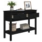 Tavolo Consolle Nero 100x35x75 cm in Legno Massello di Pino Tavolo Consolle Nero 100x35x75 cm in Legno Massello di Pino