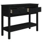 Tavolo Consolle Nero 100x35x75 cm in Legno Massello di Pino Tavolo Consolle Nero 100x35x75 cm in Legno Massello di Pino
