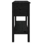 Tavolo Consolle Nero 100x35x75 cm in Legno Massello di Pino Tavolo Consolle Nero 100x35x75 cm in Legno Massello di Pino