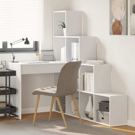 vidaXL Scrivania ad angolo Bianco Standard Legno ingegnerizzato e MDF
