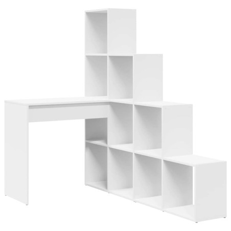 vidaXL Scrivania ad angolo Bianco Standard Legno ingegnerizzato e MDF