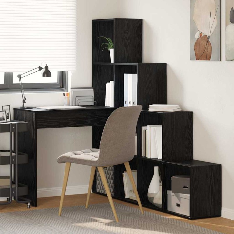 vidaXL Scrivania ad angolo Rovere nero 101,5 x 149,5 x 149,5 cm vidaXL Scrivania ad angolo Rovere nero 101,5 x 149,5 x 149,5 cm