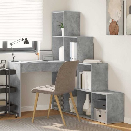 vidaXL Scrivania ad angolo Grigio cemento 101,5 x 149,5 x 149,5 cm