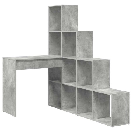 vidaXL Scrivania ad angolo Grigio cemento 101,5 x 149,5 x 149,5 cm