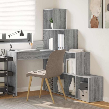 vidaXL Scrivania ad angolo Grigio sonoma 101,5 x 149,5 x 149,5 cm