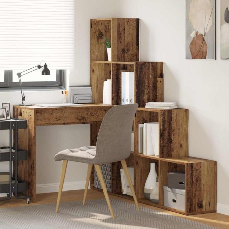 vidaXL Scrivania ad angolo Legno vecchio 101,5 x 149,5 x 149,5 cm