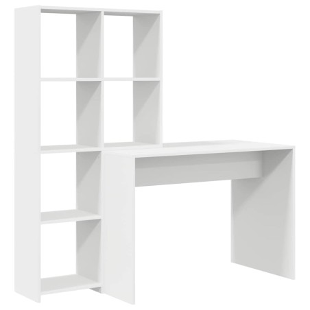 vidaXL Scrivania Bianco 138.5 x 55 x 143 cm Legno multistrato