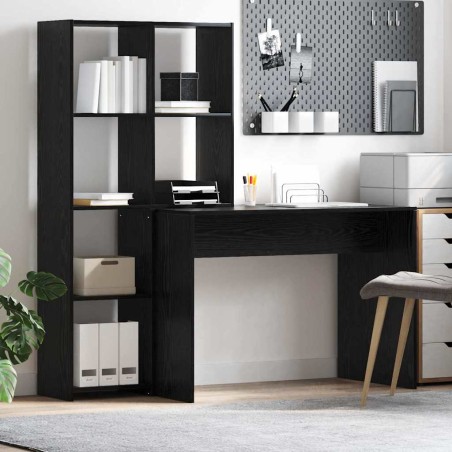 vidaXL Scrivania Rovere nero 138.5 x 55 x 143 cm Legno multistrato