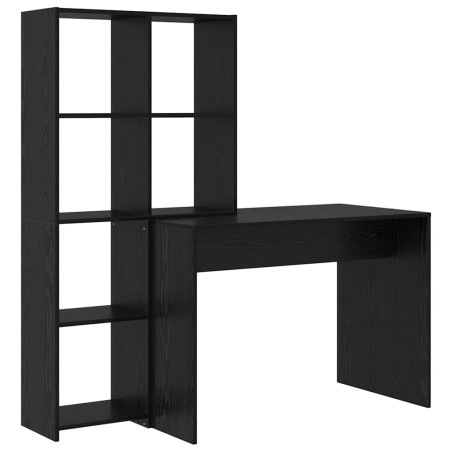 vidaXL Scrivania Rovere nero 138.5 x 55 x 143 cm Legno multistrato