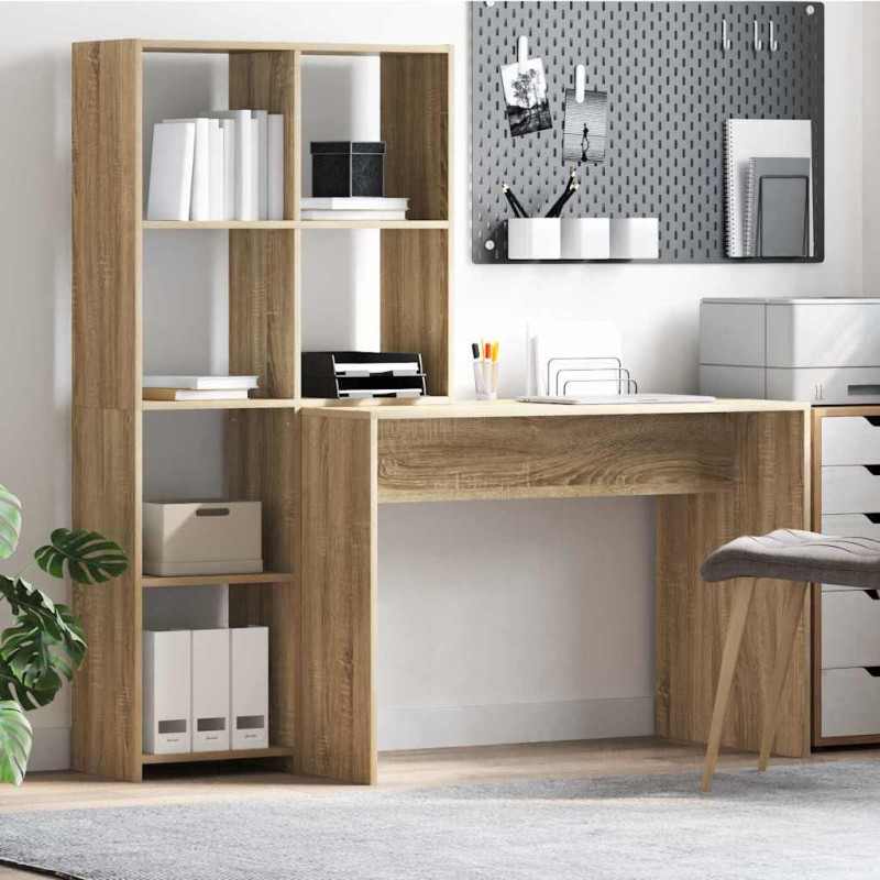 vidaXL Scrivania rovere sonoma 138.5 x 55 x 143 cm Legno multistrato vidaXL Scrivania rovere sonoma 138.5 x 55 x 143 cm Legno multistrato