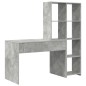 vidaXL Scrivania Grigio cemento 138.5 x 55 x 143 cm Legno multistrato vidaXL Scrivania Grigio cemento 138.5 x 55 x 143 cm Legno multistrato