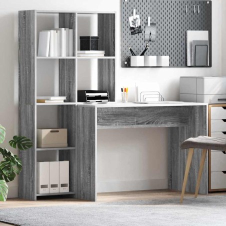 vidaXL Scrivania Grigio sonoma 138.5 x 55 x 143 cm Legno multistrato