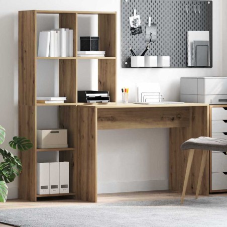 vidaXL Scrivania rovere artigianale 138.5 x 55 x 143 cm