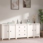 Credenza Bianca 230x35x80 cm in Legno Massello di Pino Credenza Bianca 230x35x80 cm in Legno Massello di Pino
