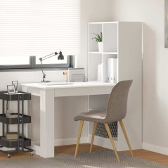 vidaXL Scrivania con lo scaffale con archiviazione Bianco 122 x 67 x 145 cm
