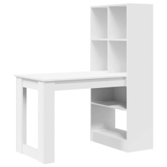 vidaXL Scrivania con lo scaffale con archiviazione Bianco 122 x 67 x 145 cm