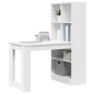 vidaXL Scrivania con lo scaffale con archiviazione Bianco 122 x 67 x 145 cm