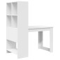 vidaXL Scrivania con lo scaffale con archiviazione Bianco 122 x 67 x 145 cm