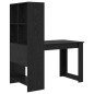 vidaXL Scrivania con lo scaffale con archiviazione Rovere nero 122 x 67 x 145 cm