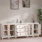 Credenza Bianca 230x35x80 cm in Legno Massello di Pino Credenza Bianca 230x35x80 cm in Legno Massello di Pino